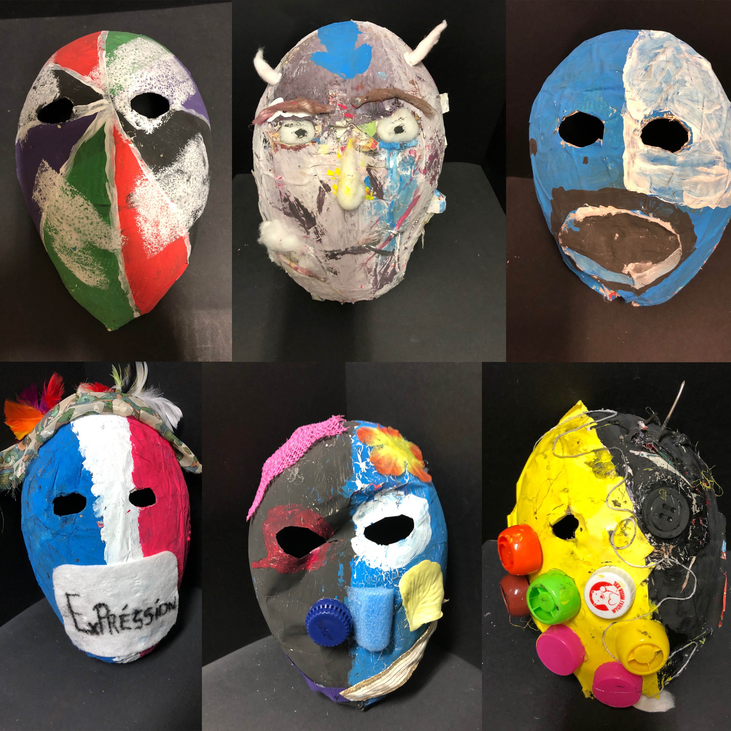 2019-2020. Atelier masques. L'humain et l'inhumain. Mulhouse. Collège Villon
